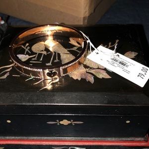 Kate Spade New York Hole Punch Spade Bangle Bracelet, Clear/Rose Gold